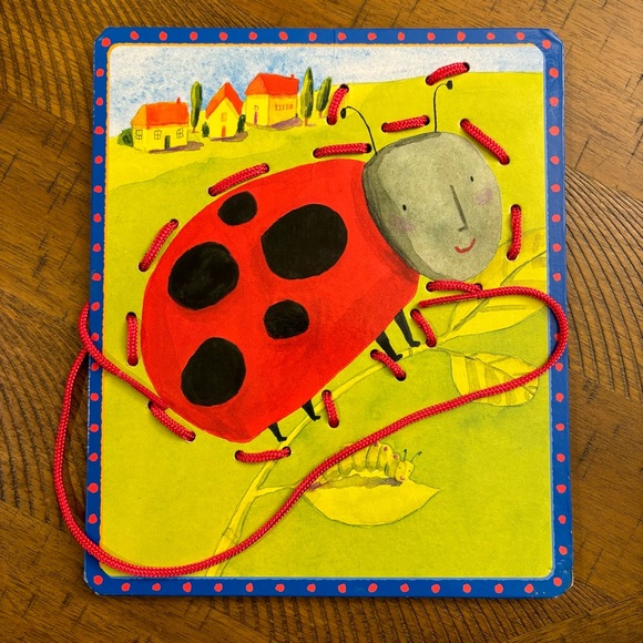 eeBoo lacing cards Friendly Bugs, discontinued, Y2K. 5 bright cards and laces. - Picture 6 of 11